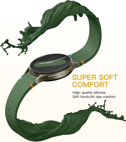 No Gap Bands Compatible with Samsung Galaxy Watch 7 6 5 4 Band 44mm 40mm/for Galaxy Watch 5 Pro Band 45mm/ Watch 6 4 Classic 47mm 43mm 46mm 42mm,Soft Silicone Sport Replacement Strap Women Men in Kuwait