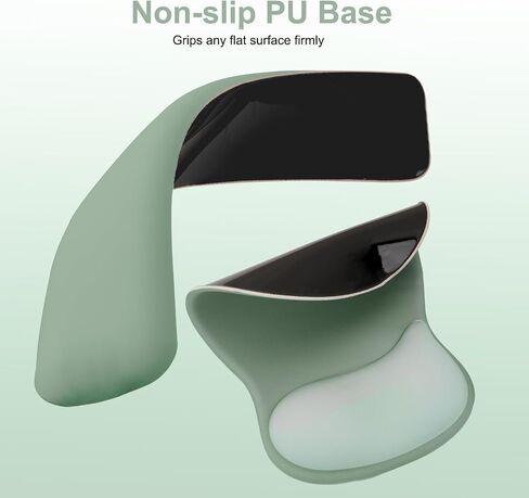 MOSISO Wrist Rest Support for Mouse Pad&Keyboard Set,Ergonomic Mousepad&Coaster,Non-Slip Base Home/Office Pain Relief&Rectangular Easy Typing Cushion with Soft Cloth&Curved Concave Memory Foam,Green in Saudi Arabia