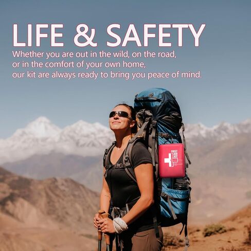 First Aid Kit, Professional Trauma First Aid Kit with Labelled Compartments Molle System for Car, Hiking, Backpacking, Camping, Traveling, and Cycling in Kuwait