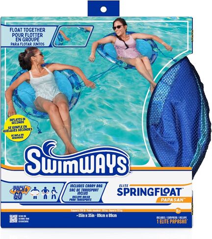 Swimways Elite Spring Float Recliner Pool Lounger, Inflatable Pool Floats Adult with Fast Inflation, Pool Recliner for Adults up to 250 lbs in Saudi Arabia