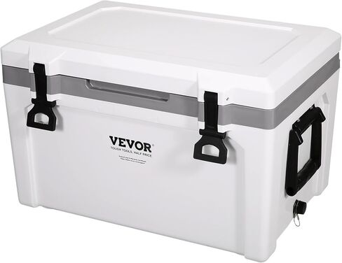 VEVOR Ultra-Light Hard Cooler, Ice Retention Cooler with Heavy Duty Handle, Ice Chest Lunch Box for Camping, Travel, Outdoor, Keeps Cool for up to 6 Days, 30% Lighter Than Rotomolded Coolers in Kuwait