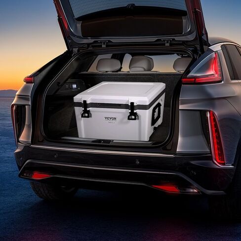 VEVOR Ultra-Light Hard Cooler, Ice Retention Cooler with Heavy Duty Handle, Ice Chest Lunch Box for Camping, Travel, Outdoor, Keeps Cool for up to 6 Days, 30% Lighter Than Rotomolded Coolers in Kuwait