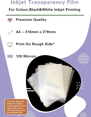100 Sheets 8.5 x 11 Inch Clear Transparent Sheets 100% Transparency Film for Inkjet Printers Silk Screen Printing Overhead Projector Film in Saudi Arabia