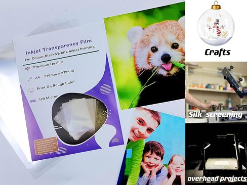 100 Sheets 8.5 x 11 Inch Clear Transparent Sheets 100% Transparency Film for Inkjet Printers Silk Screen Printing Overhead Projector Film in Saudi Arabia