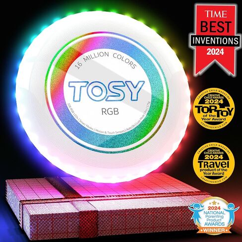 TOSY Flying Disc - 16 Million Color RGB or 36 or 360 LEDs, Extremely Bright, Smart Modes, Auto Light Up, Rechargeable, Perfect Birthday & Camping Gift for Men/Boys/Teens/Kids, 175g frisbees in Saudi Arabia