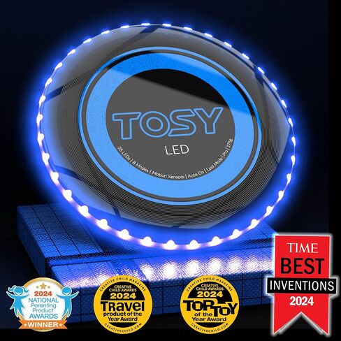 TOSY Flying Disc - 16 Million Color RGB or 36 or 360 LEDs, Extremely Bright, Smart Modes, Auto Light Up, Rechargeable, Perfect Birthday & Camping Gift for Men/Boys/Teens/Kids, 175g frisbees in Saudi Arabia