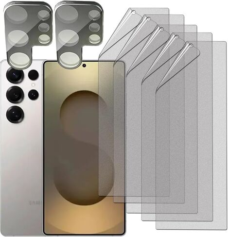 [5+2] 5 Anti-glare(matte) TPU film Screen protector + 2 Lens Protector for Samsung Galaxy S25 Ultra 5G 2025 Easy to Install [Perfect Fit for 3D edge Screen] (N) in Saudi Arabia