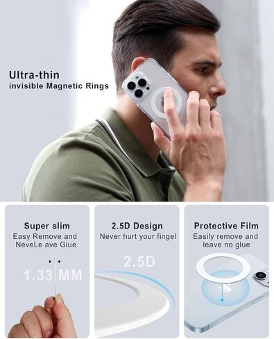لحزمة Magsafe Magnet Sticker 2 ، Compatibile مع ملحقات Magsafe/شاحن/جبل/محفظة/حالة/Kindle لجهاز iPhone الجديد 16/15/14/13/12/11 ، بكسل 9 ، Samsung Galaxy Z Flip/z Flip/S والمزيد in Kuwait
