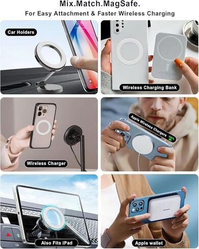 لحزمة Magsafe Magnet Sticker 2 ، Compatibile مع ملحقات Magsafe/شاحن/جبل/محفظة/حالة/Kindle لجهاز iPhone الجديد 16/15/14/13/12/11 ، بكسل 9 ، Samsung Galaxy Z Flip/z Flip/S والمزيد in Kuwait