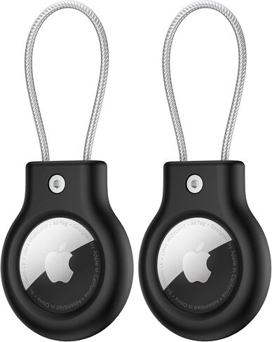 2 علبة حزمة من Apple Airtag ، حامل قفل Air Tag Lock المضاد للاضطراب Airtag للأمتعة ، حقيبة ، حيوان أليف ، مفتاح ، حقيبة تحمل على الظهر ، ملحقات Airtag الواقية متعددة الألوان (أسود/أسود) in Saudi Arabia