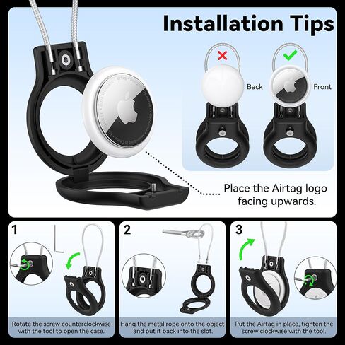 2 علبة حزمة من Apple Airtag ، حامل قفل Air Tag Lock المضاد للاضطراب Airtag للأمتعة ، حقيبة ، حيوان أليف ، مفتاح ، حقيبة تحمل على الظهر ، ملحقات Airtag الواقية متعددة الألوان (أسود/أسود) in Saudi Arabia