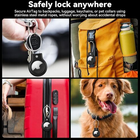 2 علبة حزمة من Apple Airtag ، حامل قفل Air Tag Lock المضاد للاضطراب Airtag للأمتعة ، حقيبة ، حيوان أليف ، مفتاح ، حقيبة تحمل على الظهر ، ملحقات Airtag الواقية متعددة الألوان (أسود/أسود) in Saudi Arabia