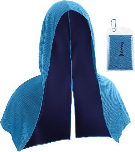 Breling Cooling Hoodie Towels for Neck and Face Absorbent Quick Drying Cooling Head Towel Quick Wraps UPF 50 Sun Protection for Hot Weather Sport Camping Workout Cycling in Saudi Arabia