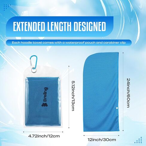 Breling Cooling Hoodie Towels for Neck and Face Absorbent Quick Drying Cooling Head Towel Quick Wraps UPF 50 Sun Protection for Hot Weather Sport Camping Workout Cycling in Saudi Arabia