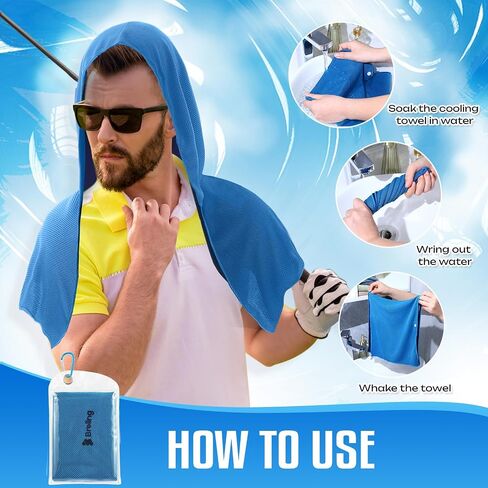 Breling Cooling Hoodie Towels for Neck and Face Absorbent Quick Drying Cooling Head Towel Quick Wraps UPF 50 Sun Protection for Hot Weather Sport Camping Workout Cycling in Saudi Arabia