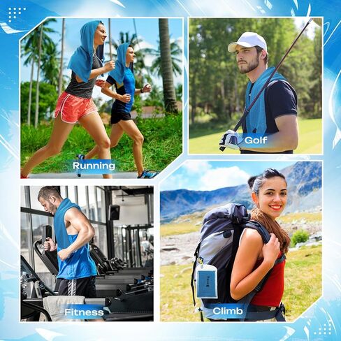 Breling Cooling Hoodie Towels for Neck and Face Absorbent Quick Drying Cooling Head Towel Quick Wraps UPF 50 Sun Protection for Hot Weather Sport Camping Workout Cycling in Saudi Arabia
