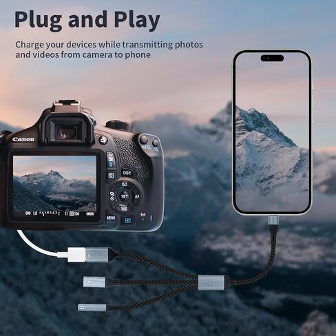 USB C Splitter ، USB C إلى محول سماعة رأس USB إلى 3.5 مم وكبل الشاحن PD 60W USB C إلى USB ، in Kuwait