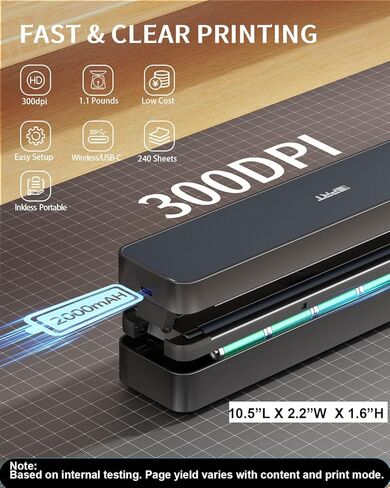 تدعم طابعات IDPRT Portable Protable Travel ، 300DPI Pluetooth Thermal Printers 8.5 "X11" US Letter و A4 و Inkless Print in Kuwait