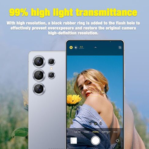 واقي عدسة الكاميرا لـ Samsung Galaxy S25 Ultra 5G ، غطاء كاميرا حلقة معدنية من الزجاج المعدنية 9H ، واقي Case Wonderfor in Kuwait