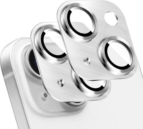 لوكبوي 2PCS حامي عدسة الكاميرا المعدنية لـ iPhone 13/iPhone 13 Mini ، تغطية الهاتف ثلاثية الأبعاد تغطية الألومنيوم ، غلاف الخلفية للحماية الكاملة للحماية الكاملة in Kuwait