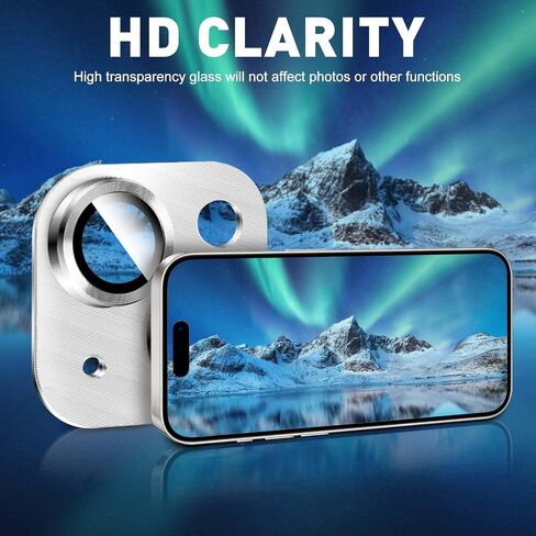 لوكبوي 2PCS حامي عدسة الكاميرا المعدنية لـ iPhone 13/iPhone 13 Mini ، تغطية الهاتف ثلاثية الأبعاد تغطية الألومنيوم ، غلاف الخلفية للحماية الكاملة للحماية الكاملة in Kuwait