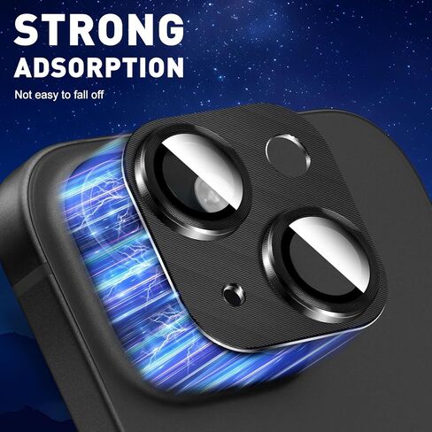 LucBuy 2PCS Metal Camera Lens Protector for iPhone 13/iPhone 13 Mini, 3D Texture Aluminum Coverage Phone Decoration, Anti-Scratch Full Protection Titanium Back Camera Cover in Kuwait