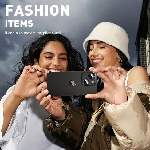 LucBuy 2PCS Metal Camera Lens Protector for iPhone 13/iPhone 13 Mini, 3D Texture Aluminum Coverage Phone Decoration, Anti-Scratch Full Protection Titanium Back Camera Cover in Kuwait