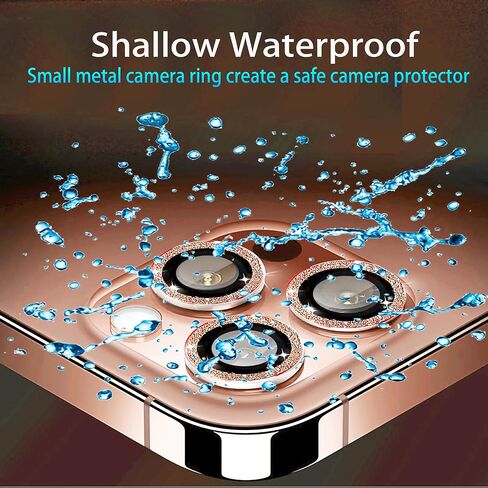 Compatible with iPhone 16 Pro/iPhone 16 Pro Max Camera Lens Protector Glitter (3+1 Pack), Bling Sparkle Camera Cover with Clear Tempered Glass 9H, Case Friendly (Pink) in Kuwait