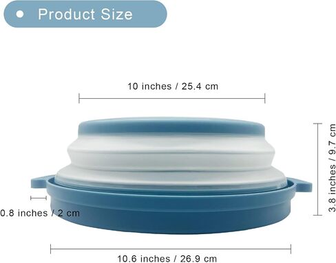 Microwave Food Cover with Handle - Collapsible and vented silicone splash guard with tray - For microwave food heating-Splash guard can be used as a draining basket for washing vegetables and fruits in Saudi Arabia
