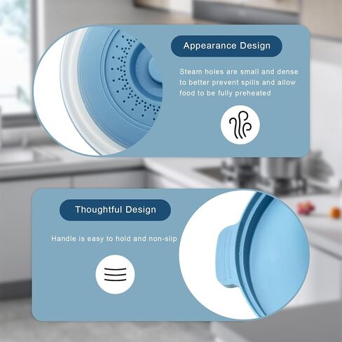 Microwave Food Cover with Handle - Collapsible and vented silicone splash guard with tray - For microwave food heating-Splash guard can be used as a draining basket for washing vegetables and fruits in Saudi Arabia