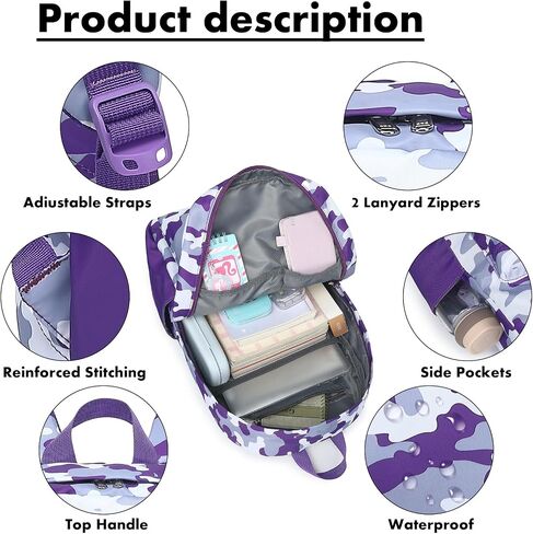 Bluboon Teen Girls School Backpack Kids Bookbag Set with Lunch Box Pencil Case Travel Laptop Backpack Casual Daypacks in Kuwait