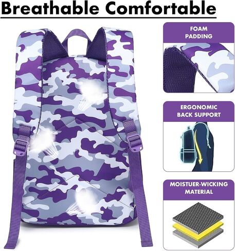 Bluboon Teen Girls School Backpack Kids Bookbag Set with Lunch Box Pencil Case Travel Laptop Backpack Casual Daypacks in Kuwait