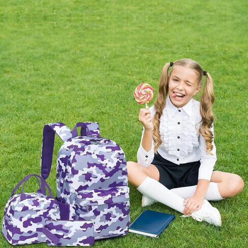 Bluboon Teen Girls School Backpack Kids Bookbag Set with Lunch Box Pencil Case Travel Laptop Backpack Casual Daypacks in Kuwait