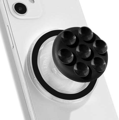 Magnetic Silicone Suction Cup Phone Mount with Hands-Free Stand - Perfect for Selfies, Videos, Durable, Secure Grip, One-Touch Holding, Lightweight, Sleek Design (Black) in Kuwait