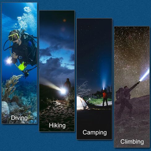APLOS AP30C 3000lm Diving Flashlight - 3 Modes, Power Indicator, IPX8 Waterproof in Kuwait
