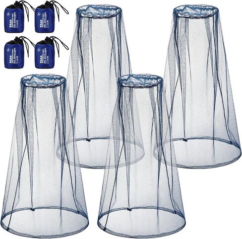 Hestya 4 Pack Mosquito Mase Mesh Net Net Net Net لـ Outdoor Hiking Camping Climbing Mosquito Fly Fly Ensects (الرمادي) in Kuwait