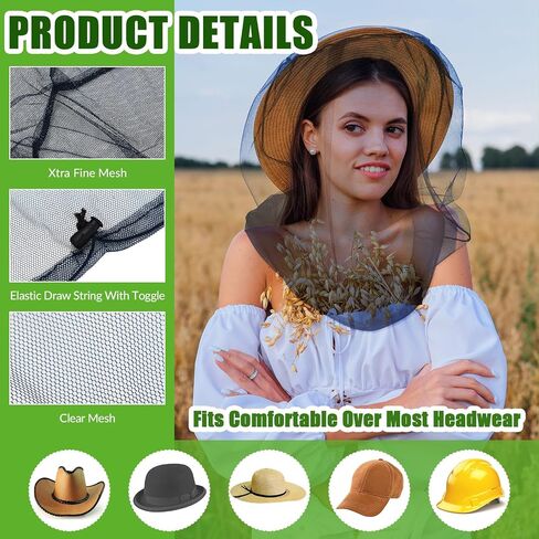 Hestya 4 Pack Mosquito Mase Mesh Net Net Net Net لـ Outdoor Hiking Camping Climbing Mosquito Fly Fly Ensects (الرمادي) in Kuwait