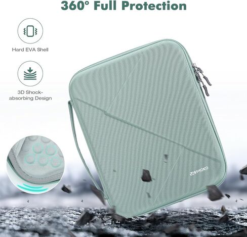 حقيبة MoKo للكمبيوتر اللوحي مقاس 12.9 بوصة لجهاز iPad Pro M4 & Air M2 2024 الجديد مقاس 13 بوصة، وiPad Pro 12.9، وGalaxy Tab S8+/S9+ 12.4، وحقيبة iPad ذات هيكل صلب من مادة EVA مع ثلاث مساحات تخزين ومقبض حمل مبطن in Kuwait