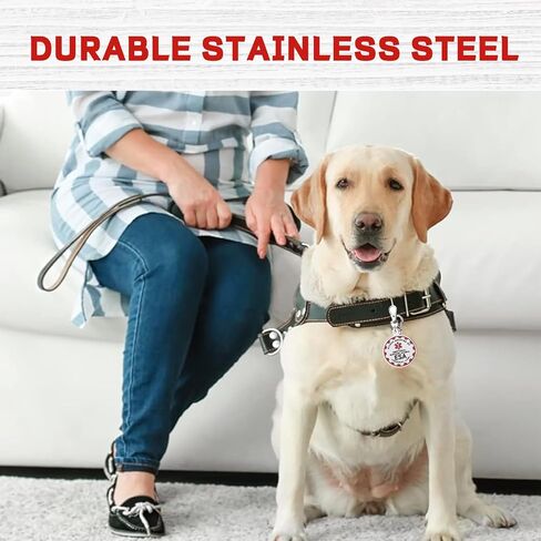 Service Dog Tag Service Dog ID Tag Engraved Stainless Steel Enameled Regular Emotional Support Dog Animal Tags for Large Dogs Cats Collars Vests Harnesses Essential Name Badge in Saudi Arabia
