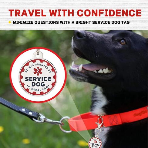 Service Dog Tag Service Dog ID Tag Engraved Stainless Steel Enameled Regular Emotional Support Dog Animal Tags for Large Dogs Cats Collars Vests Harnesses Essential Name Badge in Saudi Arabia