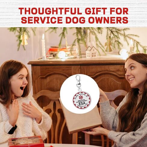 Service Dog Tag Service Dog ID Tag Engraved Stainless Steel Enameled Regular Emotional Support Dog Animal Tags for Large Dogs Cats Collars Vests Harnesses Essential Name Badge in Saudi Arabia