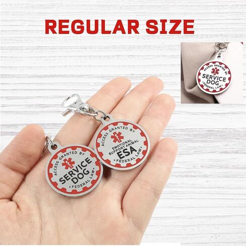 Service Dog Tag Service Dog ID Tag Engraved Stainless Steel Enameled Regular Emotional Support Dog Animal Tags for Large Dogs Cats Collars Vests Harnesses Essential Name Badge in Saudi Arabia