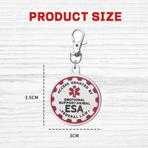 Service Dog Tag Service Dog ID Tag Engraved Stainless Steel Enameled Regular Emotional Support Dog Animal Tags for Large Dogs Cats Collars Vests Harnesses Essential Name Badge in Saudi Arabia