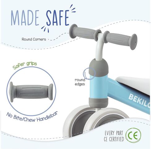 BEKILOLE Balance Bike for 1 Year Old Girl Gifts Pre-School First Bike and 1st Birthday Gifts - Train Your Baby from Standing to Running | Toys for 1 Year Old (Blue) in Saudi Arabia