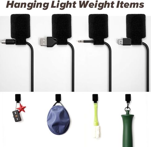 50PCS Hook and Loop Cable Ties, Self Adhesive Hook and Loop Cable Straps Adjustable Cable Management Wire Organizer Adhesive Cord Wrappers Keeper Cord Holder Cord Organizer(Black) in Saudi Arabia