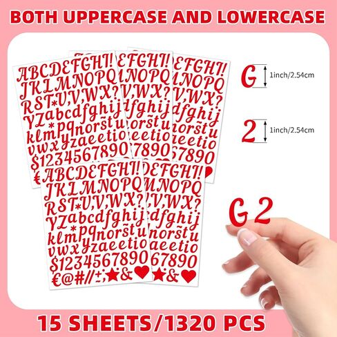 15 Sheets Hot Pink Letter Stickers 1 Inch, Hot Pink Alphabet Letter and Number Vinyl Stickers Waterproof,Pink Stickers Self-Adhesive for Mailbox Poster Scrapbooking Sign Grad Cap Decoration (Hot Pink) in Saudi Arabia