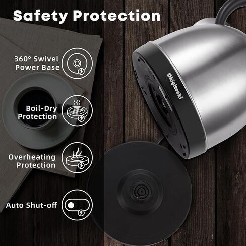 1.7L Electric Kettle, Cute Water Boiler with Thermometer & Auto Shut-Off, 1200W Fast Boiling Kettle for Home Kitchen Office, BPA-Free, Boil-Dry Protection (Stainless Steel Sanding) in Saudi Arabia