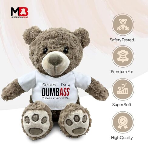 I’m Sorry Teddy Bear 10" Sitting | I Love You Im Sorry Plushie | Im Sorry Gifts for Her Stuffed Animal in Saudi Arabia