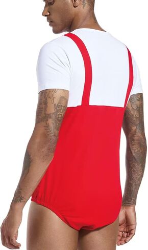 Mens Bodysuit Cotton Onesie Pajamas Leotard Crotch Snap Shirt Romper for Men in Kuwait