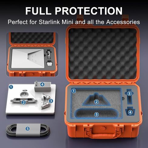 Starlink Mini Outdoor Carrying Case,Carries the Starlink Mini Main Drive and All Accessories,Easy to Carry for Outdoor Activities and Traveling,with a Waterproof and Impact Resistant Case(Orange) in Saudi Arabia